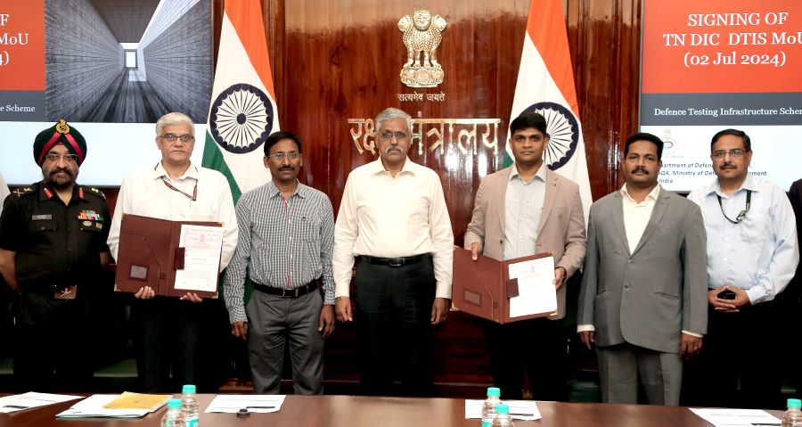 MoD Signs MoU for Testing Facilities in Tamil Nadu Defence Corridor.
