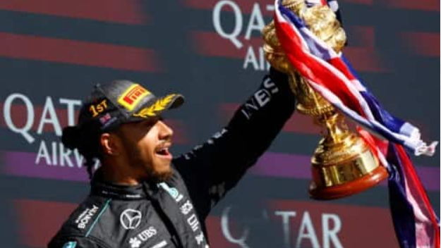 Lewis Hamilton wins for the ninth time at Silverstone.