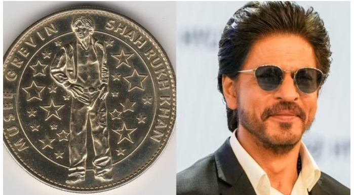 Shah Rukh Khan First Bollywood Actor to Receive Custom Gold Coin from Grevin Museum Paris.
