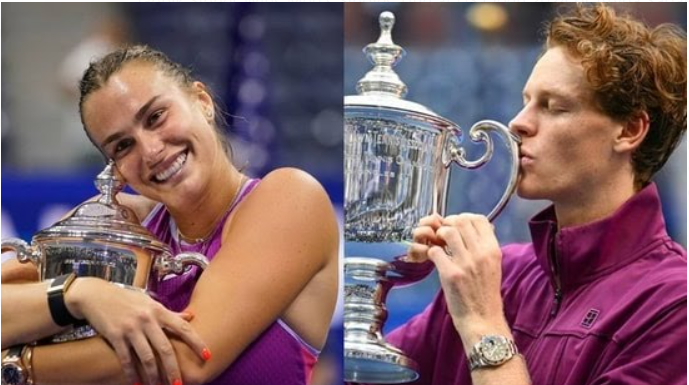 Jannik Sinner Wins Men's Singles Title at US Open 2024 or Aryna Sabalenka Claims Women's Singles Title.
