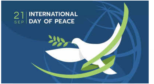 International day of peace is celebrated on 21 September 2024.
