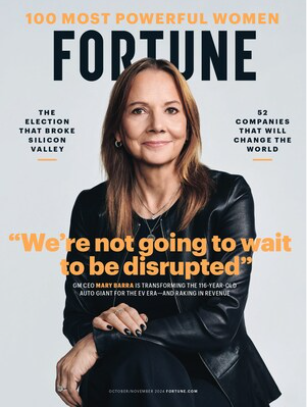 Fortune's 2024 list of the 100 Most Powerful Women in Business names Mary Barra as the top honoree.