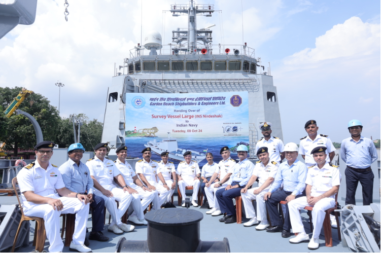 GRSE has delivered INS Nirdeshak, the second of four survey vessels to the Indian Navy.