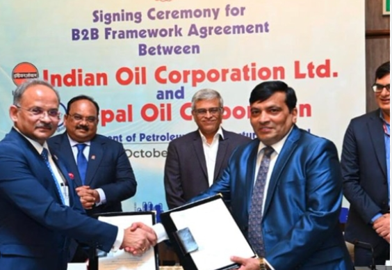 IOCL and Nepal Oil Corporation have signed B2B framework agreements to develop petroleum infrastructure in Nepal.
