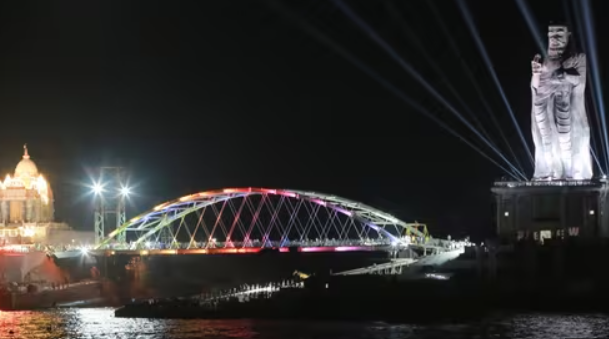 Tamil Nadu Chief Minister M.K. Stalin inaugurated India's first glass bridge in Kanniyakumari.
