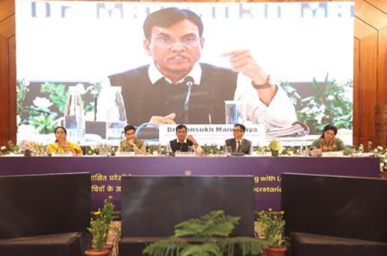 Union Minister Dr. Mansukh Mandaviya Presides Over National Conference with State & UT Labour Ministers and Secretaries in New Delhi.