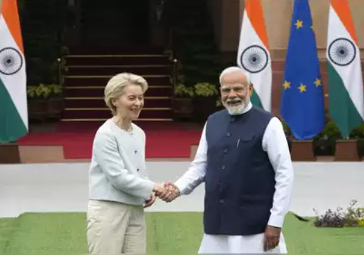 EC President Ursula von der Leyen Leads Historic EU Delegation Visit to India, Strengthening Bilateral Ties.