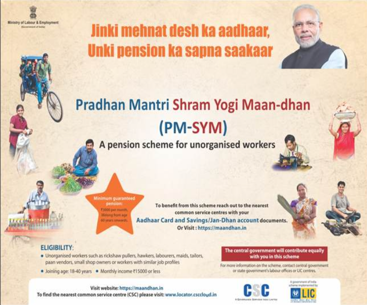  GoI’s PM-SYM Yojana Strengthens Financial Security for Millions of Unorganised Workers.
