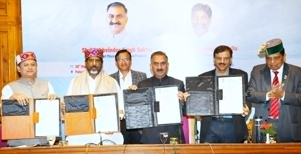 Telangana and Himachal Pradesh Sign MoU for 520 MW Hydropower Project.
