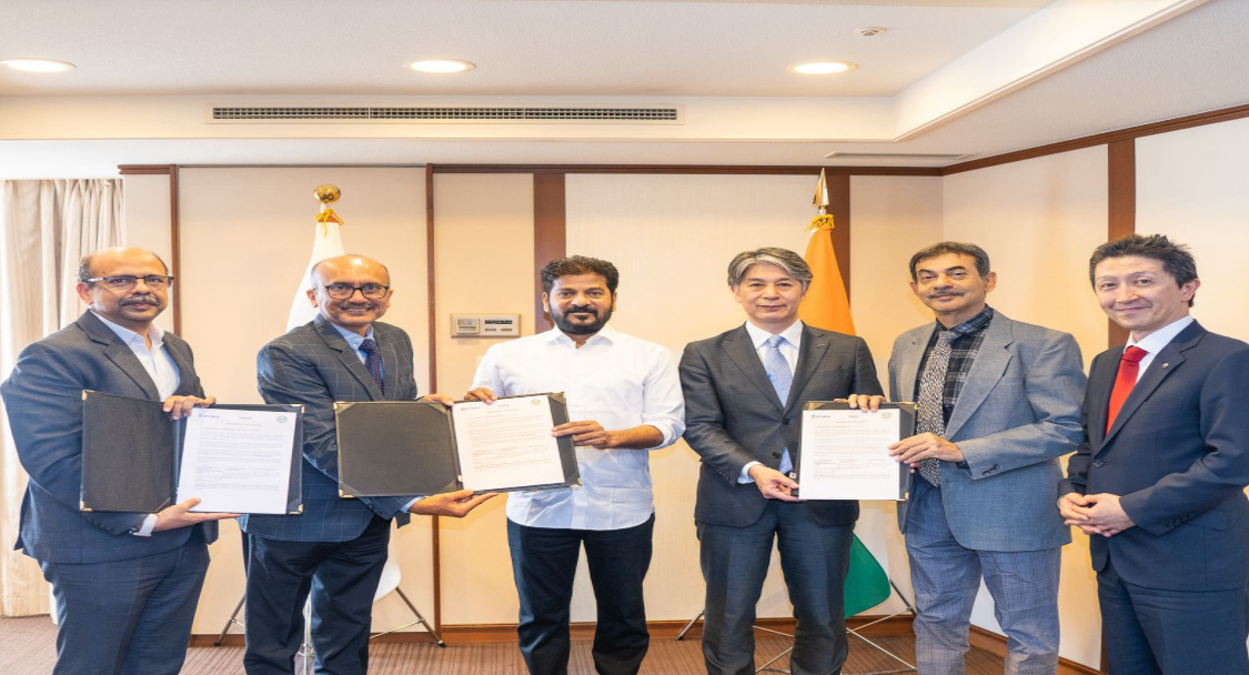 Telangana Inks ₹10,500 Crore Pact with Japanese Companies to Establish AI Data Center in Hyderabad.