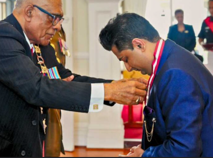 Sumeet Tappoo Honoured with Companion of the Order of Fiji for His Humanitarian Work and Musical Achievements.