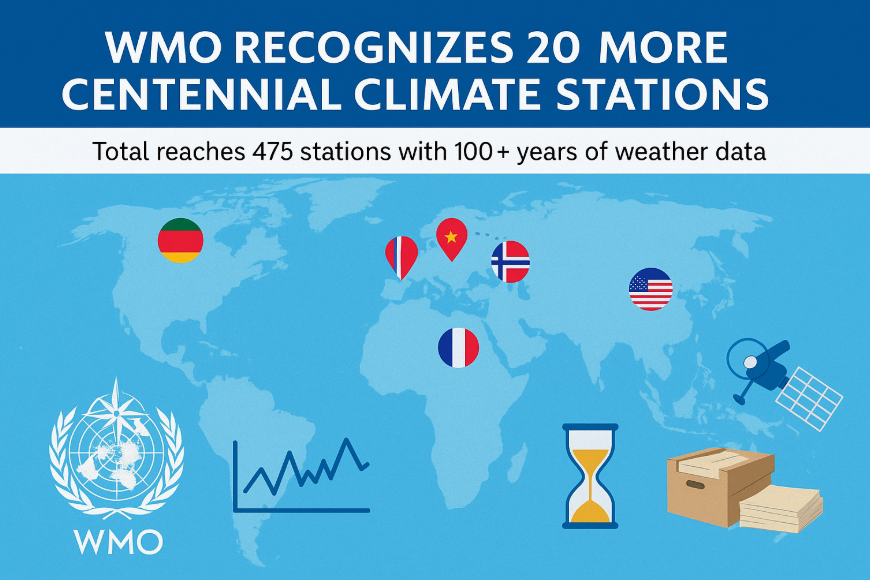 WMO Adds 20 New Stations to Its Centennial Recognition List to Strengthen Long-Term Climate Data Preservation.