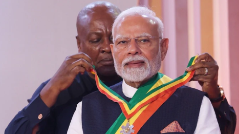 PM Modi Honoured in Ghana with ‘Officer of the Order of the Star of Ghana’.