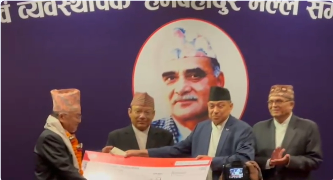 Former Chief Justice Kalyan Shrestha Honoured with Hem Bahadur Malla Award 2080.