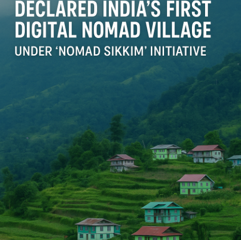 Sikkim’s Yakten Village Declared India’s First Digital Nomad Village Under ‘Nomad Sikkim’ Initiative.