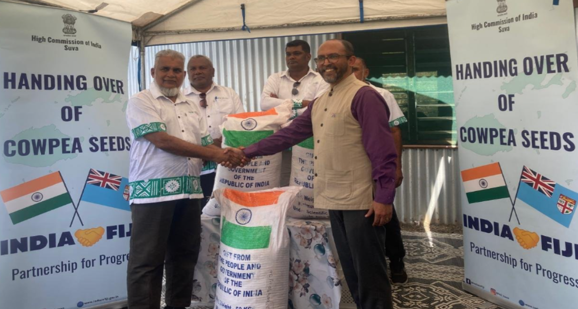 India Sends 5 Tonnes of Black-Eyed Cowpea (Lobia) Seeds to Fiji as Humanitarian Aid under Act East Policy.