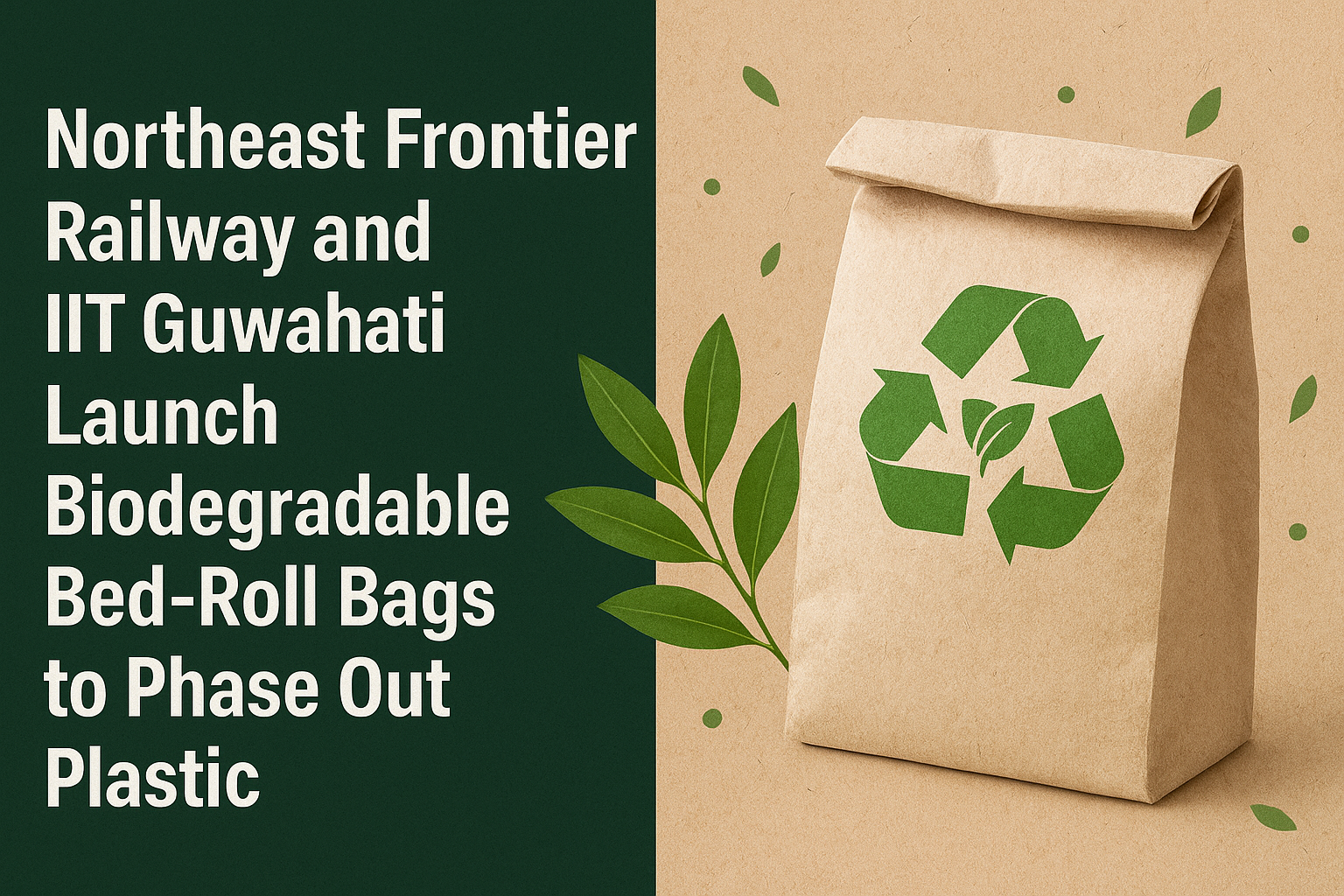 Northeast Frontier Railway and IIT Guwahati Launch Biodegradable Bed-Roll Bags to Phase Out Plastic.
