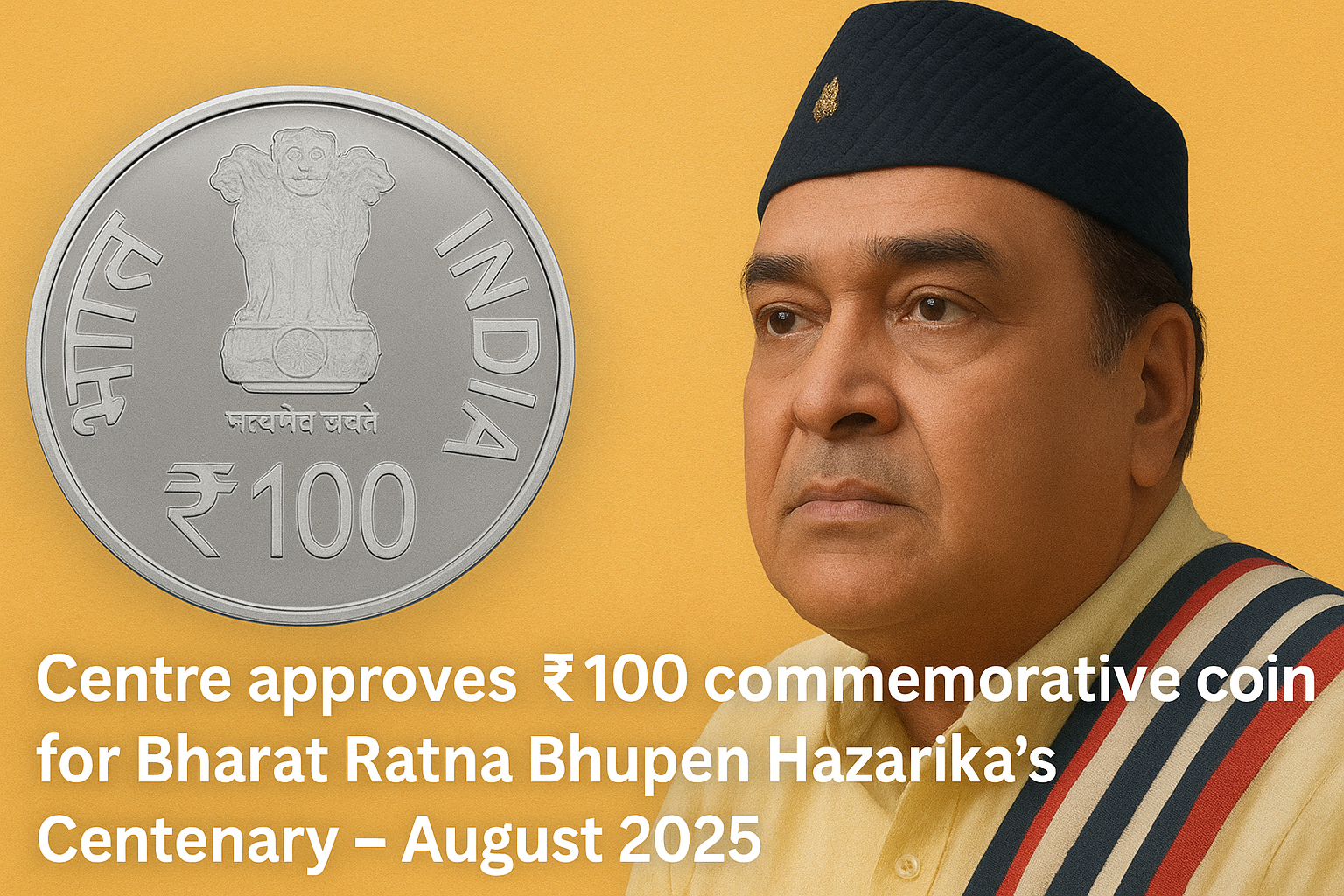 RBI Approves ₹100 Commemorative Coin for Bharat Ratna Bhupen Hazarika’s Centenary.