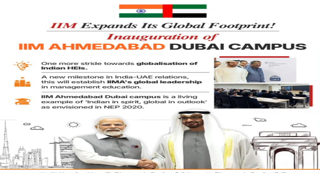 IIM Ahmedabad Opens First-Ever Overseas Campus in Dubai, Inaugurated by Dubai Crown Prince.