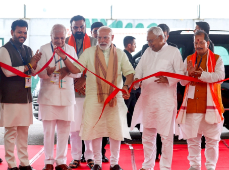 PM Narendra Modi Inaugurates and Lays Foundation Stones for Projects Worth Over ₹40,000 Crore in Purnea, Bihar.