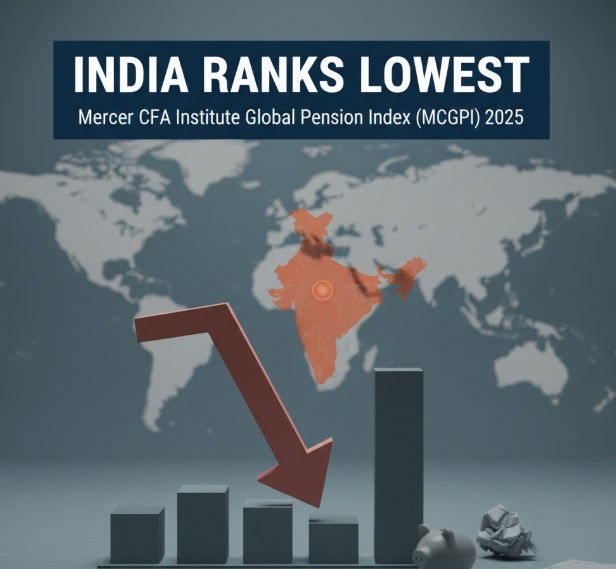 India Ranks Lowest in Mercer CFA Institute Global Pension Index (MCGPI) 2025.
