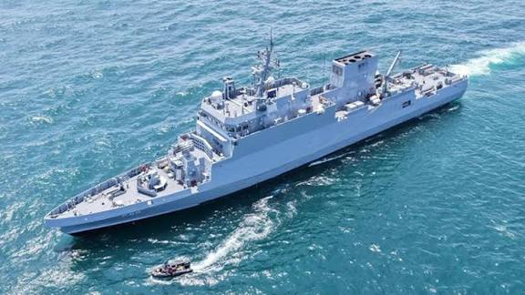 Indian Navy commissions 'INS Mahe', the first ASW Shallow Water Craft built by Cochin Shipyard.